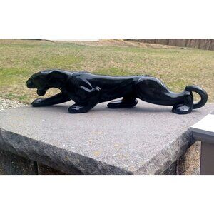 Large Size Black Panther Sculpture 23" By Royal Haeger Pottery Vintage Figurine